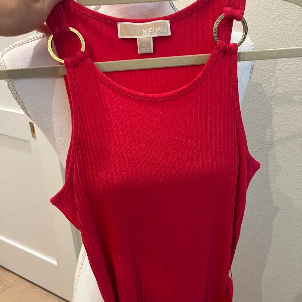 Belted Knit Mid Dress by Michael Kors